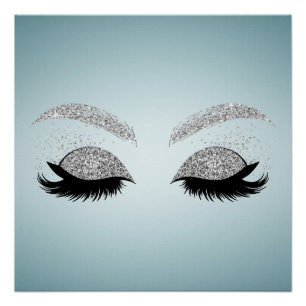 Poster Adorable Parties scintillant Argent Faux Lashes, M