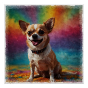 Poster Adorable souriant Chihuahua Portrait Artistique