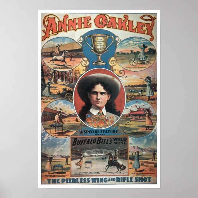 Poster advertising Annie Oakley featuring in Buffa (Devant)