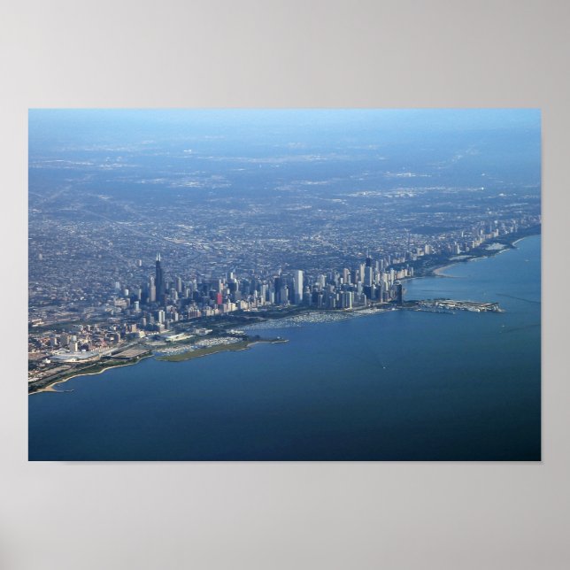 Poster Aerial Downtown Chicago 11x16 (Devant)