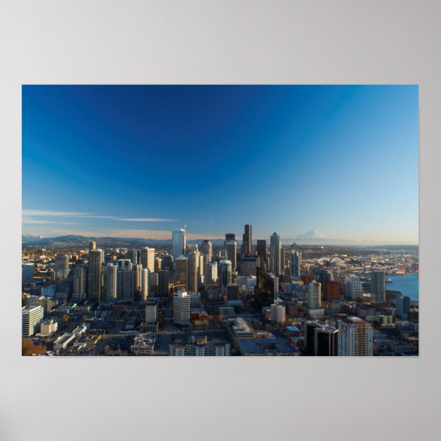 Poster Aerial view of Seattle city skyline (Devant)