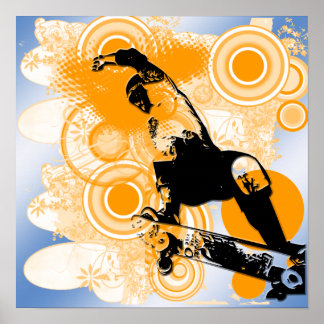 Poster aérien de skateboard