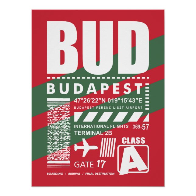Poster Aéroport BUD de Budapest (Devant)