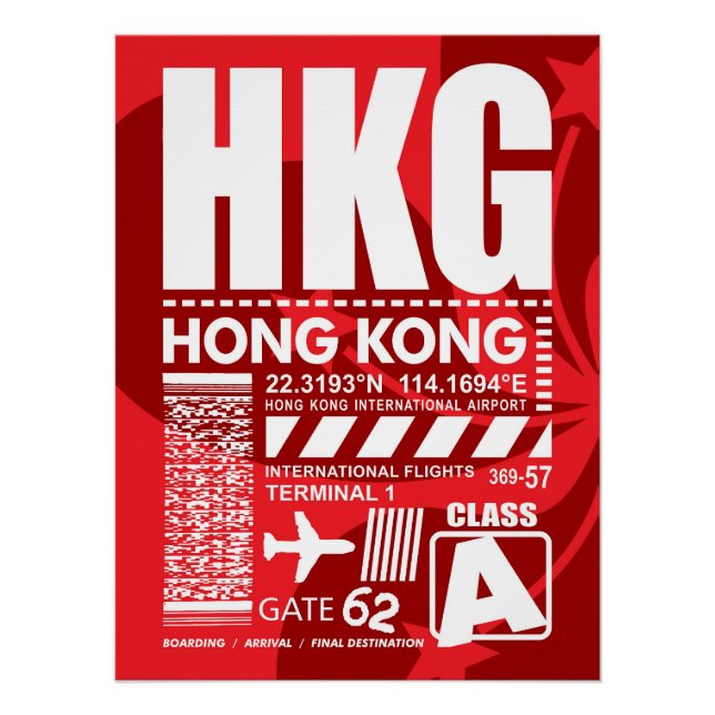 Poster Aéroport de Hong Kong (Devant)