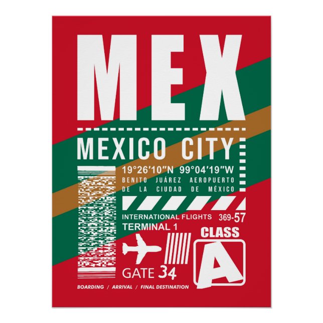 Poster Aéroport de Mexico (Devant)