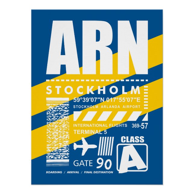 Poster Aéroport de Stockholm ARN (Devant)