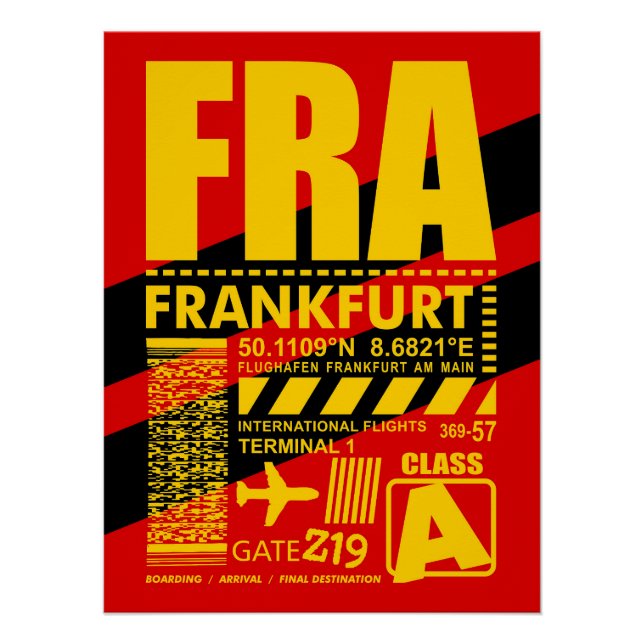 Poster Aéroport FRA de Francfort (Devant)