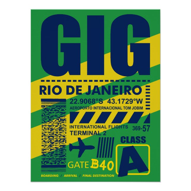 Poster Aéroport GIG de Rio de Janeiro (Devant)