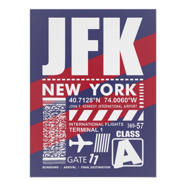 Poster Aéroport JFK de New York (Devant)