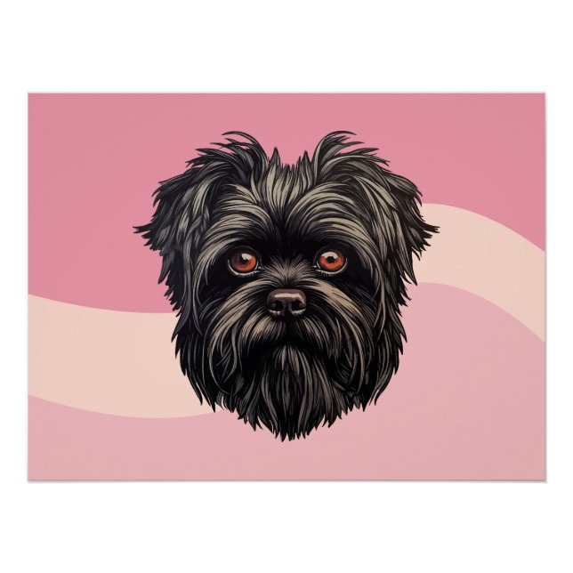 Poster Affenpinscher Monkey Dog Affens Terrier (Devant)