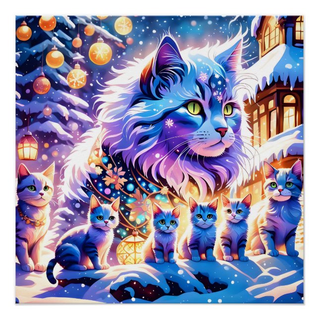Poster Affichage des chats de Noël (Devant)