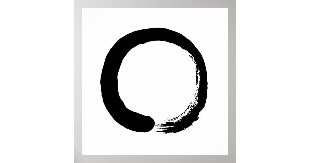 Poster Affiche de calligraphie  de zen de cercle  d Enso 