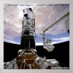 Poster Affiche/Hubble/effort/astronaute Musgrave
