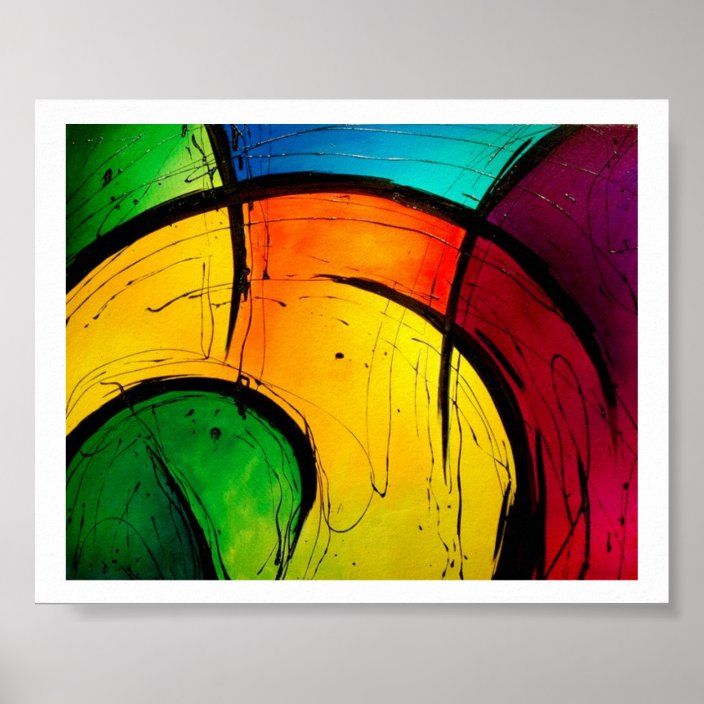 Poster Affiche lumineuse g niale d art abstrait  Zazzle fr