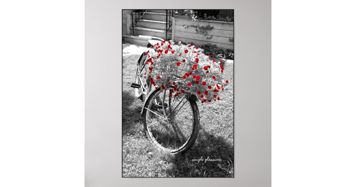 Poster Affiche Vintage En Noir Et Blanc D Une Bicyclette Zazzle Fr