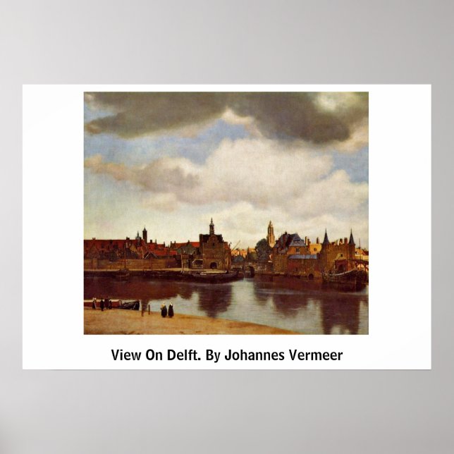 Poster Afficher Sur Delft. Par Johannes Vermeer (Devant)