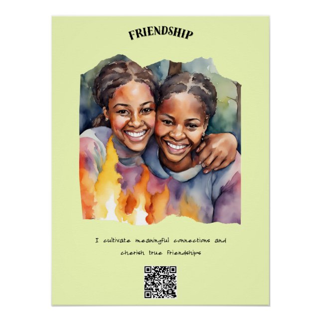 Poster Affirmation positive de l'amitié (Devant)