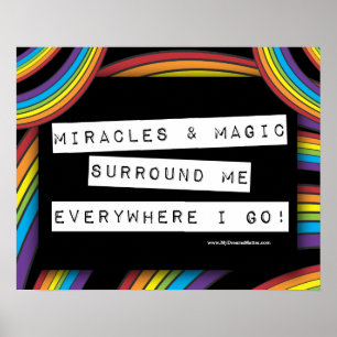 Poster Affirmation positive Miracle Magic LGBT Rainbow