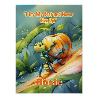 Poster Affirmation pour enfant : "J'essaie de mon mieux e