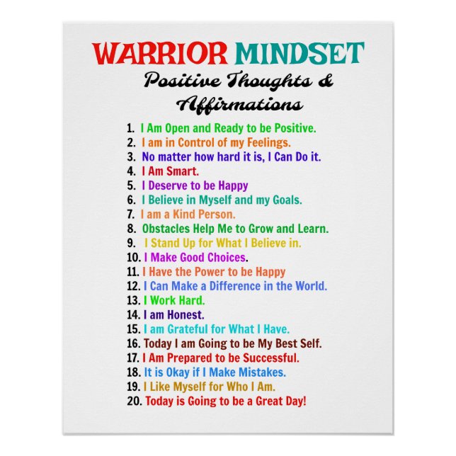 POSTER AFFIRMATIONS DES ESPRITS MOTIVATIONNELS (Devant)