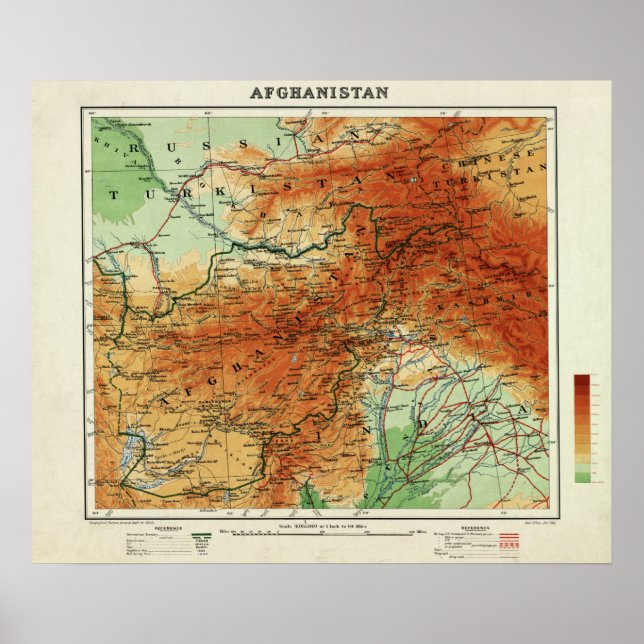 Poster AfghanistanCarte panoramiqueAfghanistan (Devant)