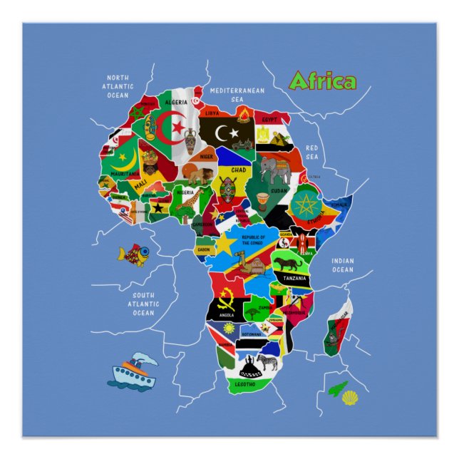Poster Africa map (Devant)