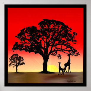Poster africain Sunset Imprimer