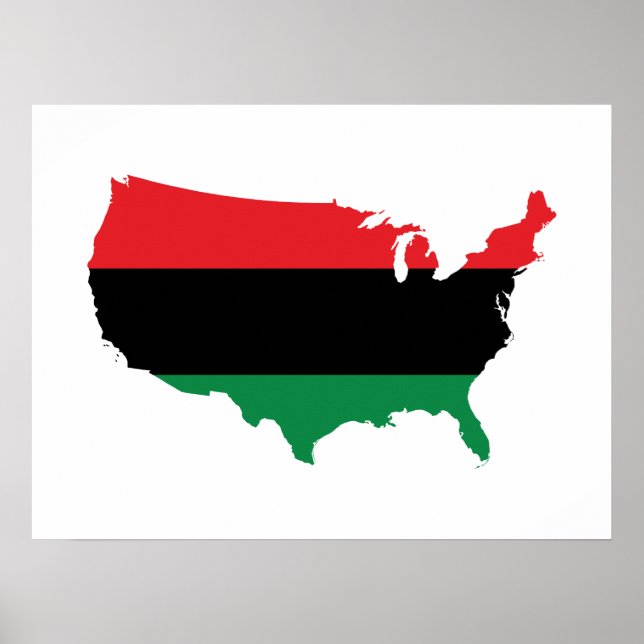 Poster African American _ Red, Black & Green Colors (Devant)