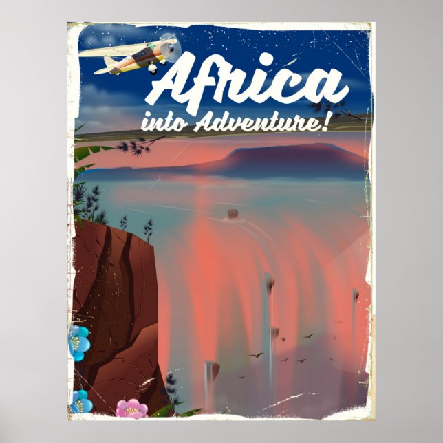 Poster African Waterfall Adventure (Devant)