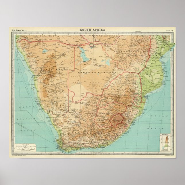 Poster Afrique du Sud avec routes maritimes (Devant)