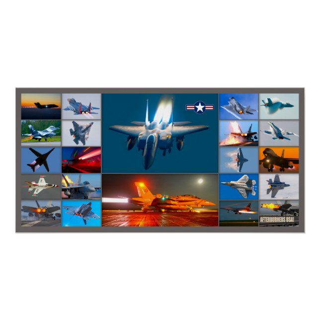POSTER AFTERBURNERS USA ! "MONTAGE" (Devant)