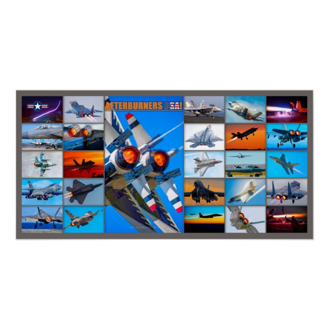POSTER AFTERBURNERS USA ! "MONTAGE" (Devant)