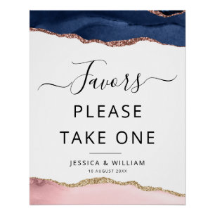 Poster Agate bleue et rousse Signer Faveurs