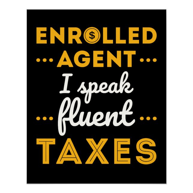 Poster Agent inscrit Je Parle Impôts Fluents (Devant)