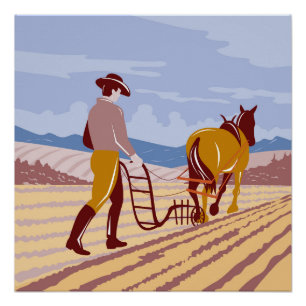 Poster Agriculteur en Palouse Eastern Washington State WP