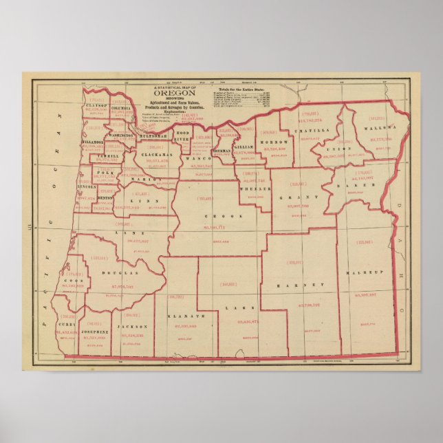 Poster Agrumes de l'Oregon, valeurs agricoles, produits,  (Devant)