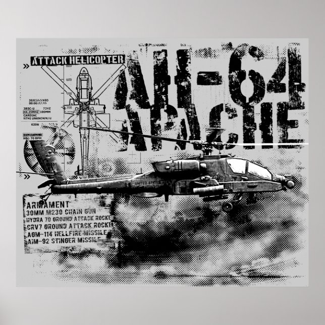 Poster AH-64 Apache Print (Devant)