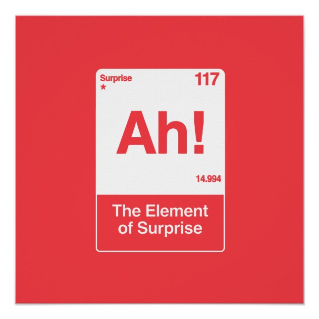 Poster Ah L'Élément De Surprise - Chimie Drôle  (Devant)