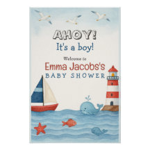 Ahoy C'est un garçon Baby shower nautique Bienvenu