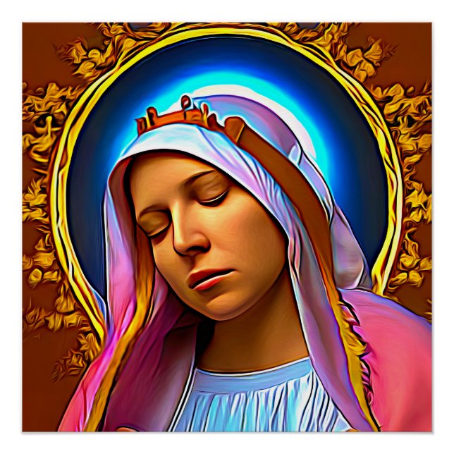 Poster AI Art de la bienheureuse Vierge Marie (Devant)