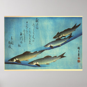 Poster Ai (truite) - Photos japonaises couleur Hiroshige