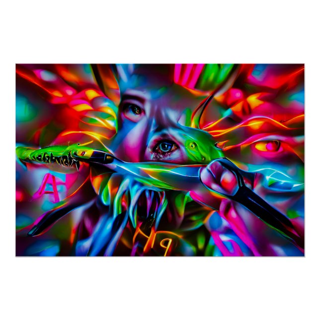 Poster Aichmophobie : Art Surréel Vivid (Devant)