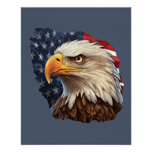 Poster Aigle américain drapeau américain