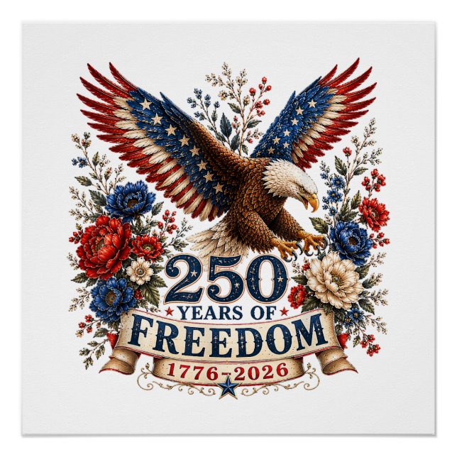 Poster Aigle des 250 ans de liberté 250e anniversaire Éta (Devant)