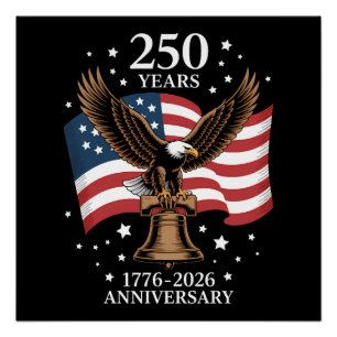 Poster Aigle et Drapeau 250 Ans d'Amérique 1776-2026