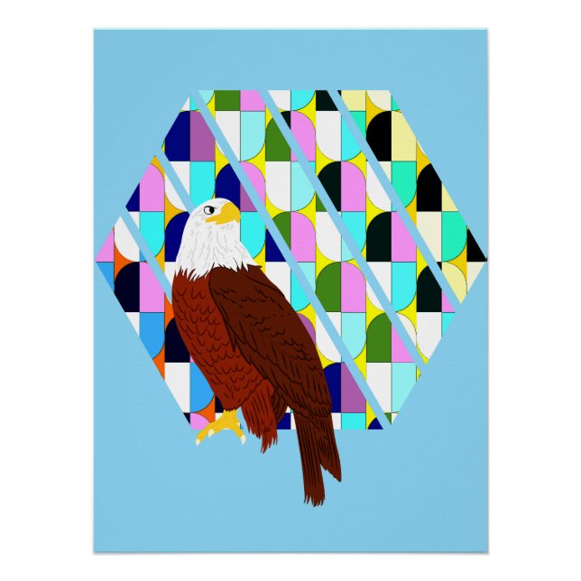 Poster Aigle moderne du milieu du siècle (Devant)