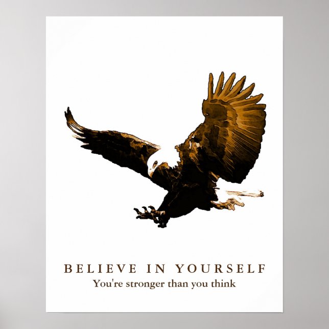 Poster Aigle Motivation Confiance Croyez en vous-même (Devant)