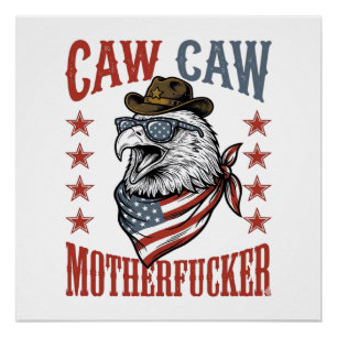 Poster Aigle patriotique Caw Caw Design de t-shirt drôle