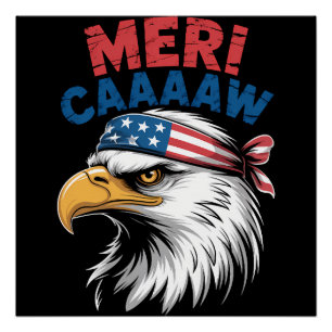 Poster Aigle patriotique de la liberté du 4 juillet