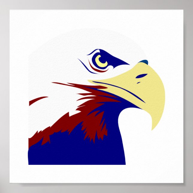 Poster Aigle rouge, blanc et bleu américain (Devant)
